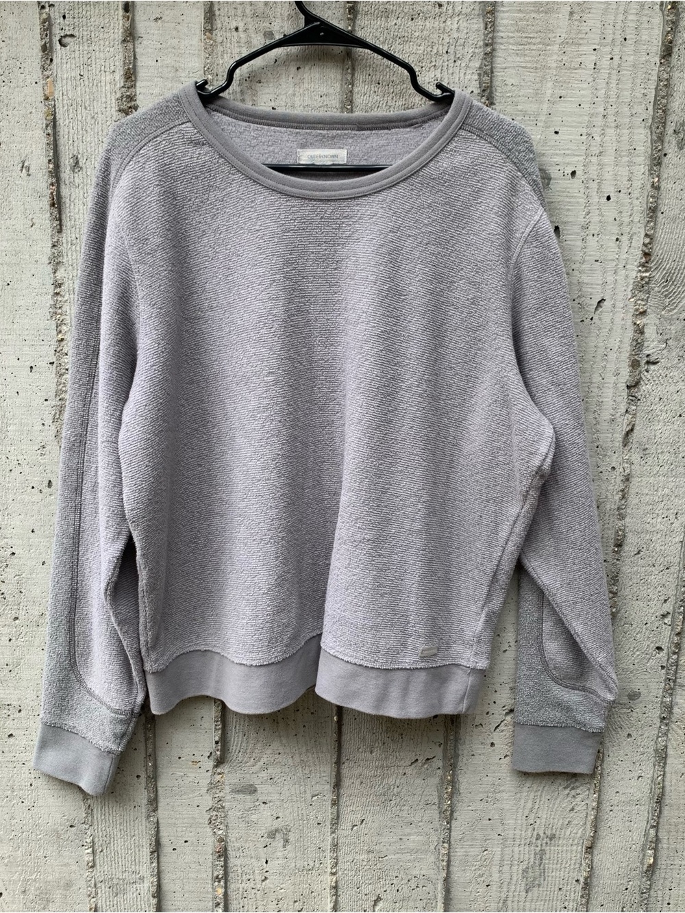 Outerknown Men’s Organic Cotton Blend Terry Cloth Crewneck Sweater Gray Size XL
